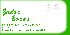 zador boros business card